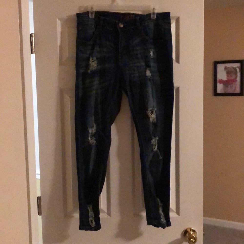 Distressed jeans